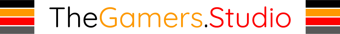 TheGamers.Studio logo featuring stylized color bars